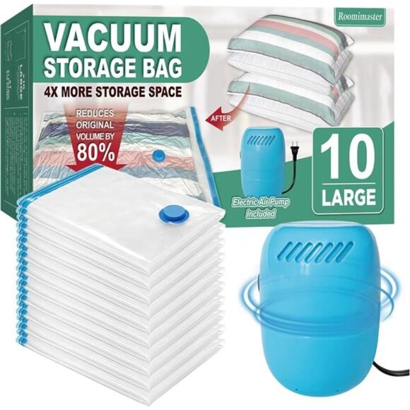 Vacuum Storage Bags with Electric Pump Space Saver for Clothes Blankets Bedding - Picture 1 of 8
